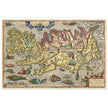 Ancient historical map of Iceland by  Abraham Ortelius.