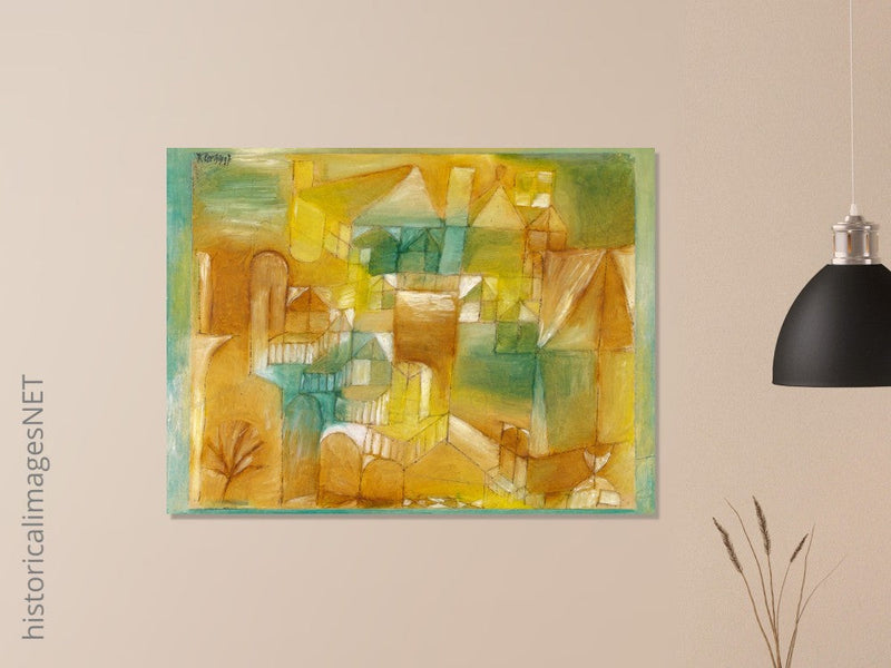 Paul Klee Fascsade brown green 1919. Modern abstract painting.    and redesigned wallart