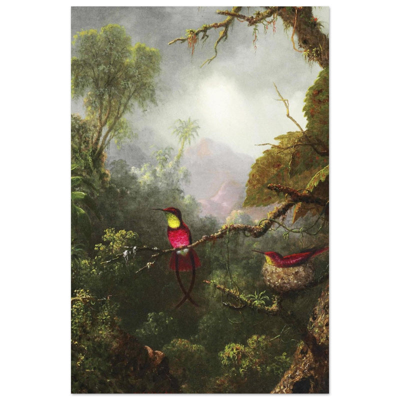Nesting Hummingbirds, Brazilian Landscape by Martin Johnson Heade