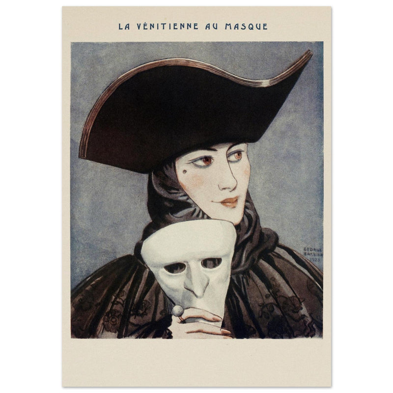 La Venitienne au Masque illustration published in Fantasio vintage magazine by George Barbier.