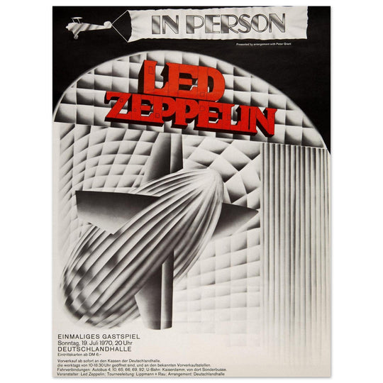 Led Zeppelin vintage concert poster . Performance in  Berlin 1970.