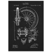 Vehicle whell patent illustration. Vintage drawing .