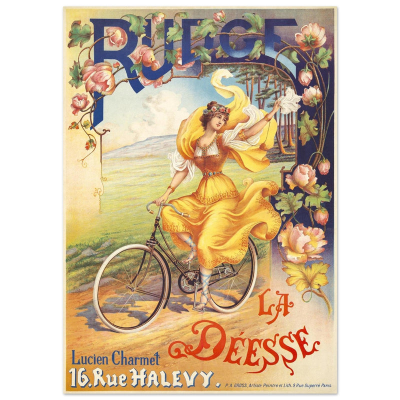 Rudge cycles vintage french advertising print  1900 by Peter Alfred Gross.