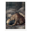 John Bauer the little princess and the bear vintage illustration . From the fairy tale Bella's Glorious Adventure.