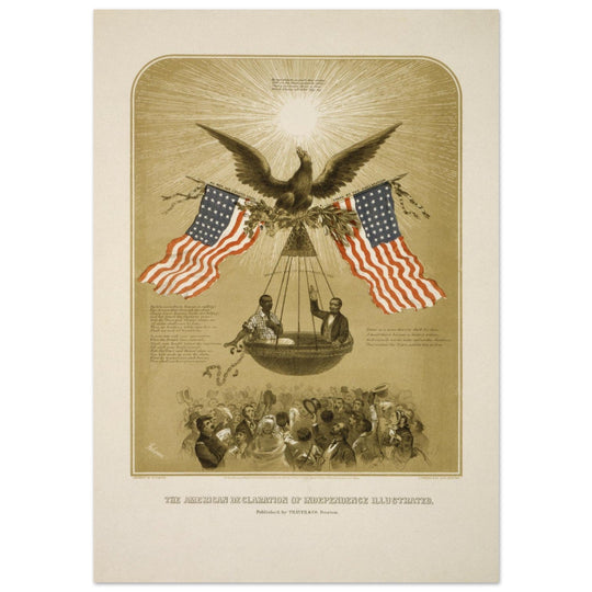 The American Declaration of Independence illustrated in 1861.  reproduction