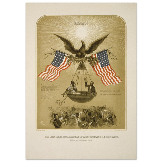 The American Declaration of Independence illustrated in 1861.  reproduction