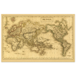 Ancient map of the world. The world on Mercator projection