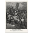 Gustave Dore The Bible engraving print . Nailing Christ to the cross illustration .