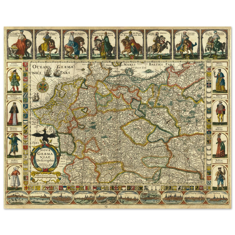 The Holy Roman Empire ancient map by Jan Jansson . Nova Germaniae Descriptio .