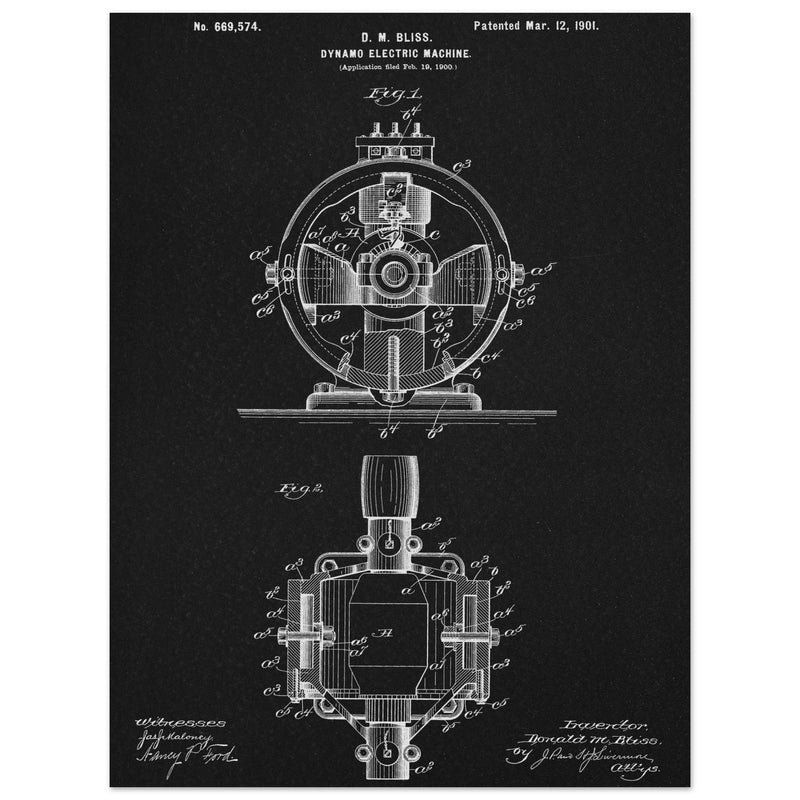 Dynamo electric machine patent by D M Bliss.