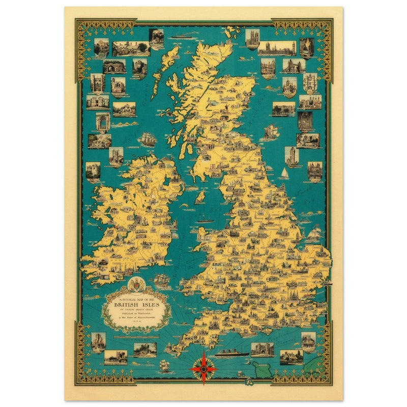Old map of the British islands by Ernest Dudley Chase