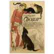 Theophile Steinlen Clinique Cheron. Beautiful vintage poster depicting a woman surrounded by cats and dogs in a veterinarian clinic.