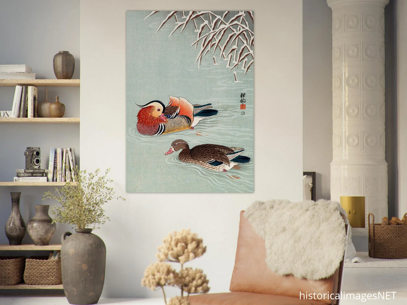 Mandarin ducks by Ohara Koson