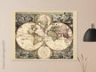 Antique world map print reproduction of the XVII Century. Orbis terrarum nova by Nicolaes Visscher II