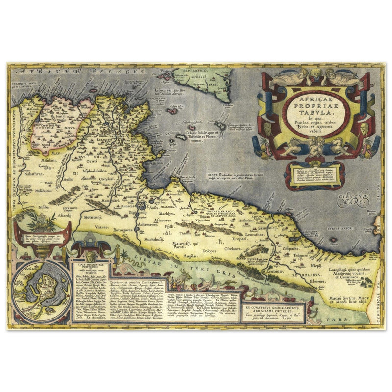 Ancient map of North Africa. Africae Propriae Tabula by Abraham Ortelius