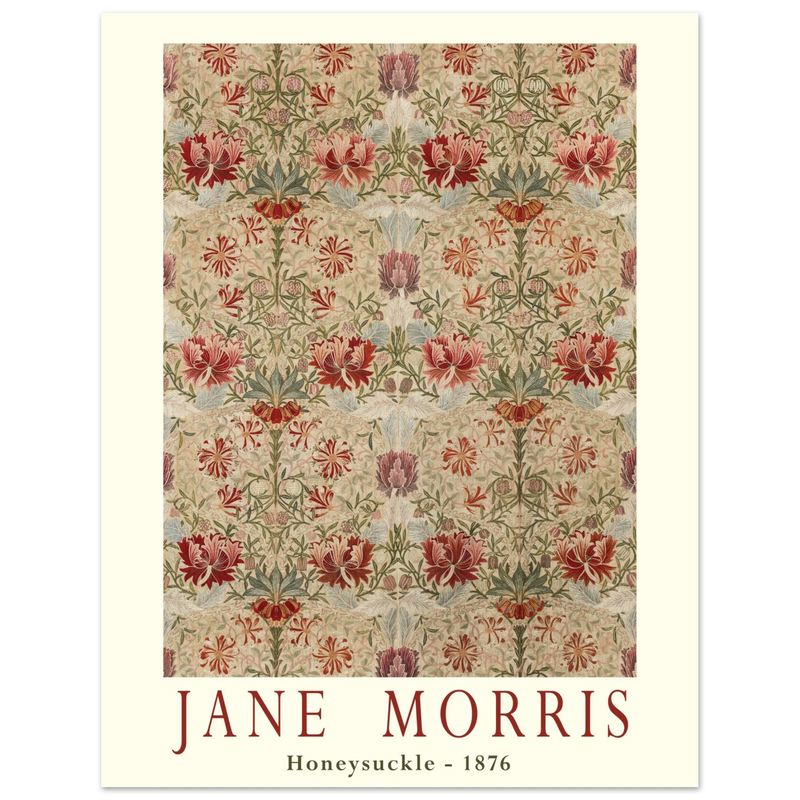 Jane Morris Honeysuckle embroidery.