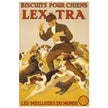 Lex Tra biscuits for chiens Biscuits for dogs advertising vintage poster.