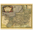 Ancient map of Prussia by Abraham Ortelius. Historic vintage map of 1570.