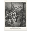 Gustave Dore The Bible engraving print . The Crucifixion  illustration .The erection of the cross.