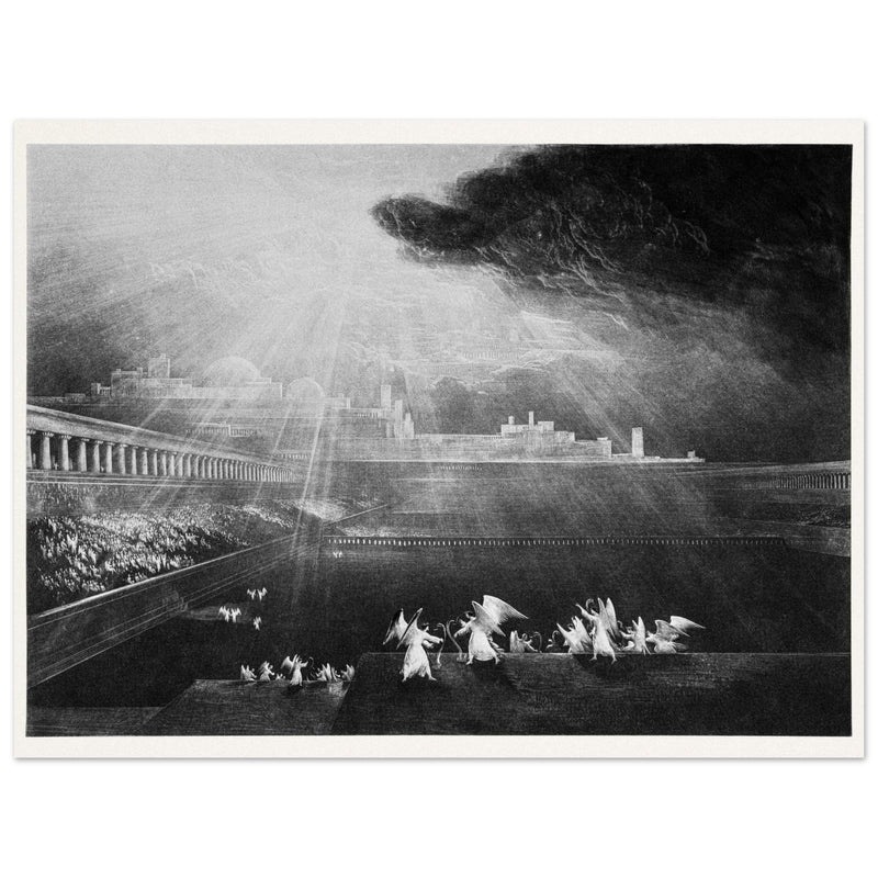 John Martin mezzotint engraving . Paradise Lost. The Courts of God .