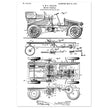 Motor Vehicle patent. Vintage car illustration.
