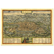 Rome Italy antique vintage city map. 1572 ancient map of the italian capital by Georg Braun and  Frans Hogenberg.