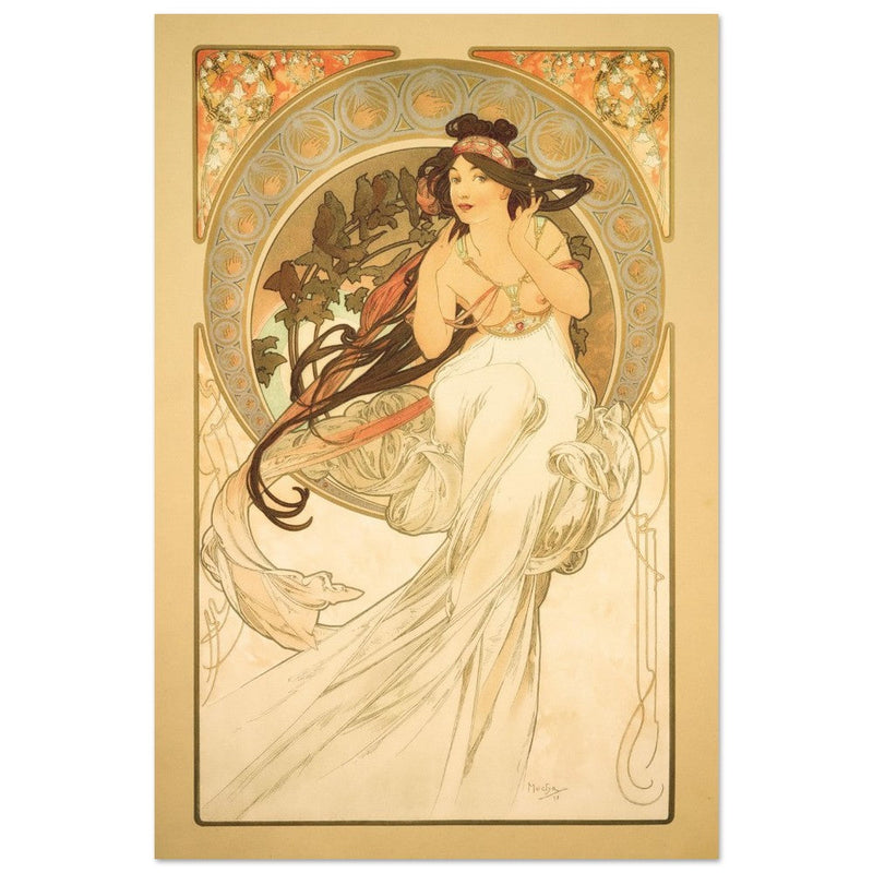 Art Nouveau Alphonse Mucha antique painting.
