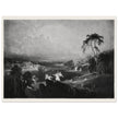 John Martin Paradise Lost Heaven – the Rivers of Bliss. Vintage mezzotint engraving .
