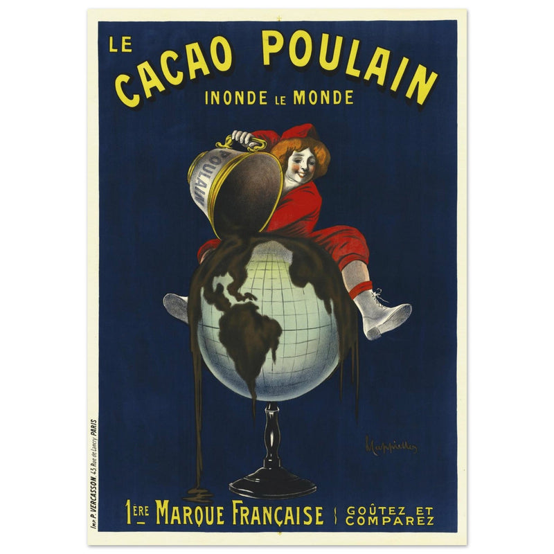 Le Cacao Poulain vintage advertising poster by Leonetto Cappiello.