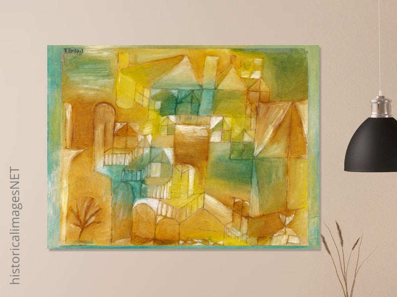 Paul Klee Fascsade brown green 1919. Modern abstract painting.    and redesigned wallart