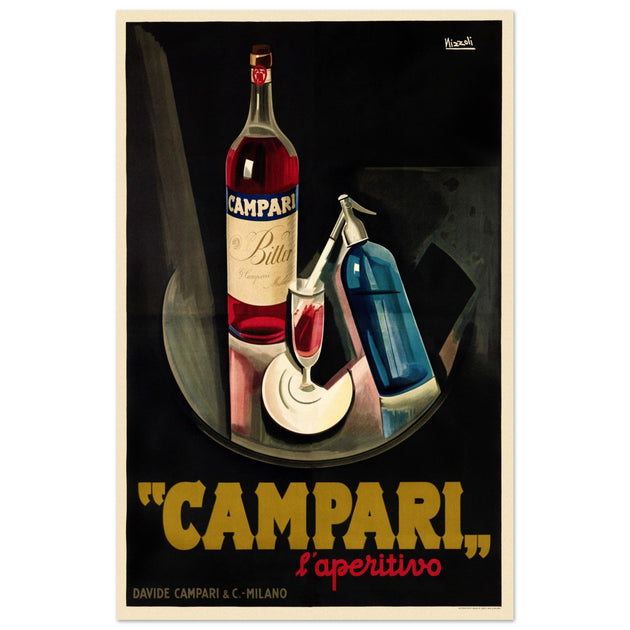 Cordial Campari advertising poster by Marcello Nizzoli 1926 vintage poster. home decor . Fine art paper