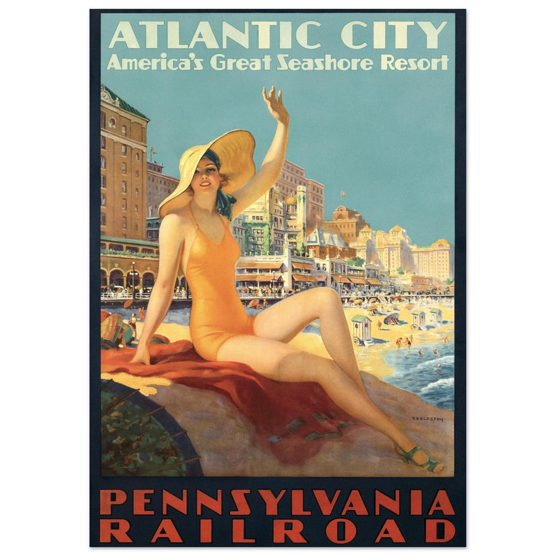 Atlantic City vintage travel poster .
