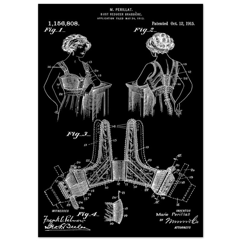 Bust reducer brassiere vintage patent by M Perillat
