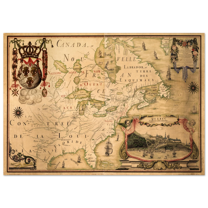 North America map. Canada, ou Nouvelle France by Jean-Baptiste Louis Franquelin