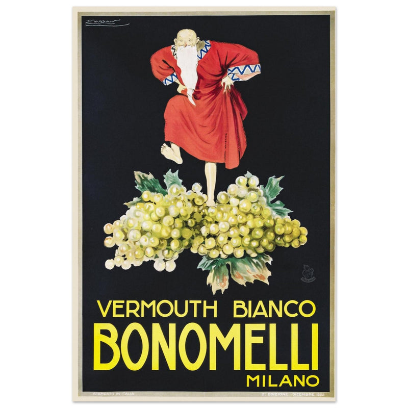 White Vermouth aperitif drink Bonomelli vintage advertising. Fine art  poster by Luciano Achille Mauzan 1932