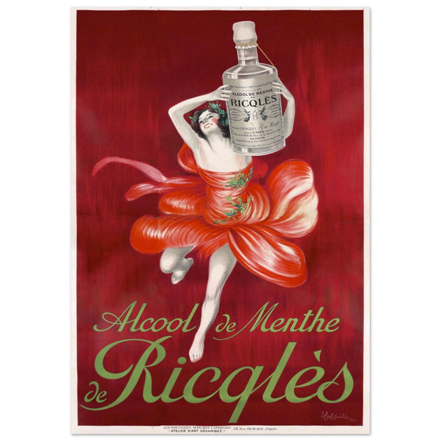 Ricqles peppermint liqueur vintage advertising print  by Leonetto Cappiello.