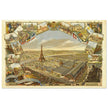 Exposition Universelle de Paris 1889. Eiffel Tower and Paris city view.