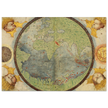 Vintage nautical world map poster reproduction by Lopo Homem 1519