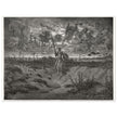 Don Quixote riding his horse by Gustave Dore dreaming of a life full of adventures.