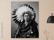 James A. Garfield, Chief of Apaches. Black and white portrair  of a native american leader