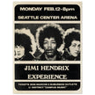Jimi Hendrix concert poster of his performance at the Seattle Center Arena in 1968.