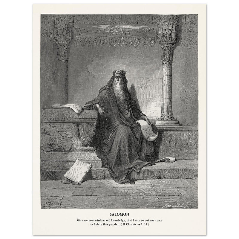 Gustave Dore The Bible engraving print . Salomon illustration .