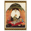 Edmund Dulac and one of his illustration for Princess Badoura fairy tale. Camaralzaman Finds the Talisman .