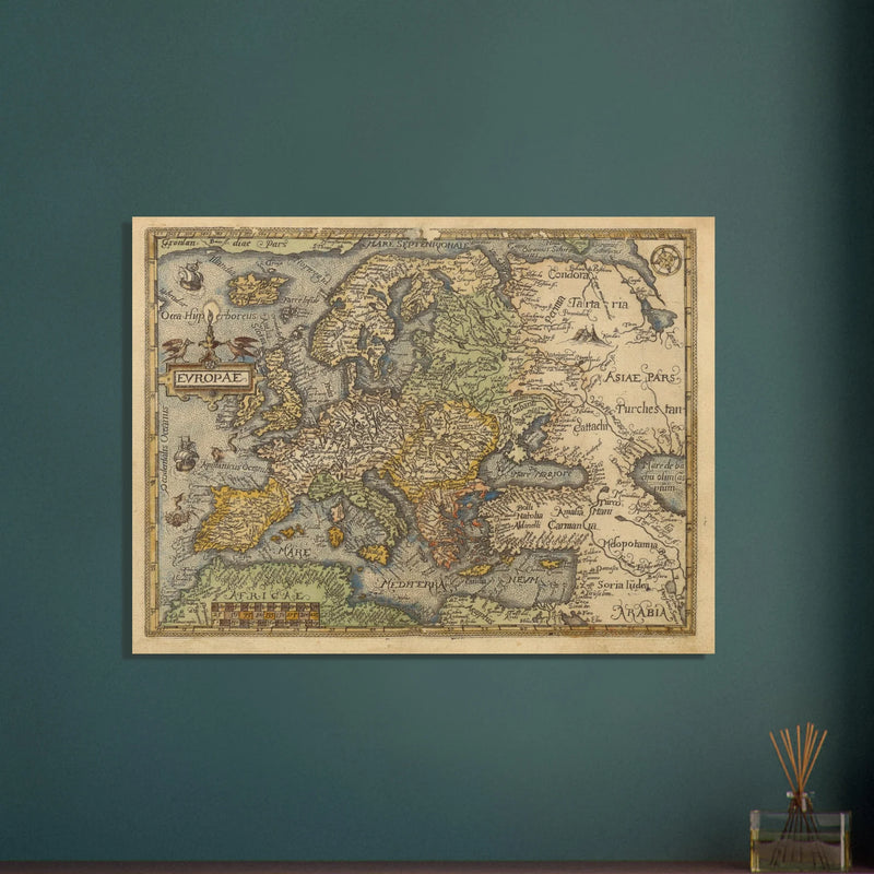 Old map poster of Europe Itinerarium orbis christiani by Michael Freiherr von Aitzing