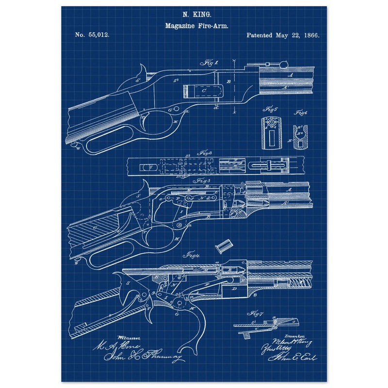 Magazine Fire arm patent 55012 by N kinf.
