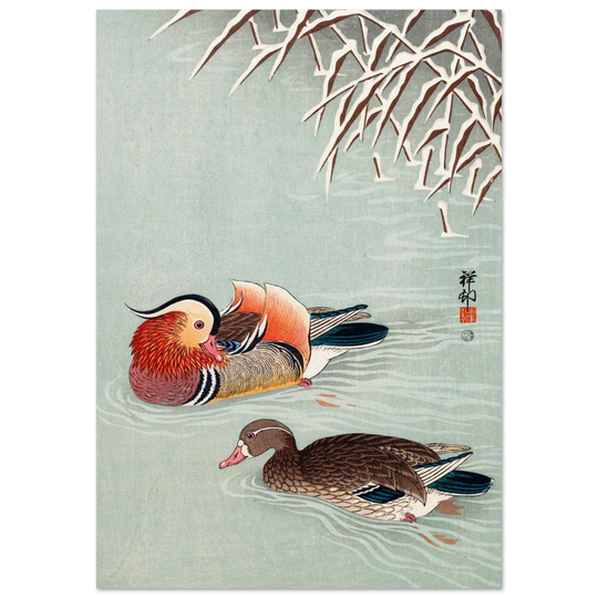 Mandarin ducks by Ohara Koson