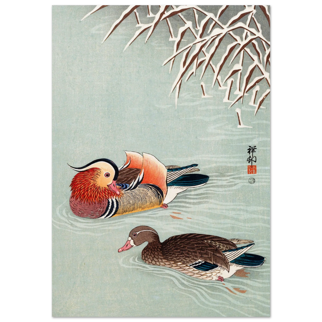 Mandarin ducks by Ohara Koson