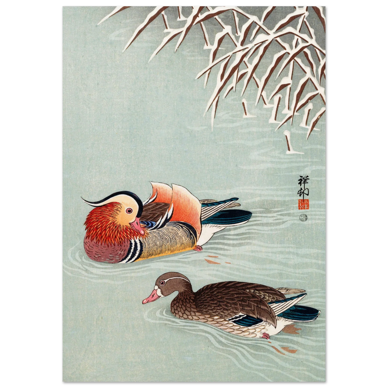 Mandarin ducks by Ohara Koson