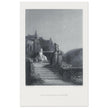 Gustave Dore illustration of King Arthur legend . Terrace scene with Guinevere. From the book Idylls of the King by Alfred Tennyson.