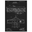 Flying machine patent 1906 by the Wright brothers. Vintage airplane.